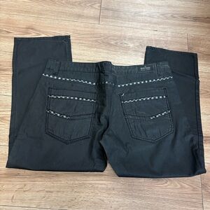 Black Montero straight leg jeans with studded pockets size:40/30